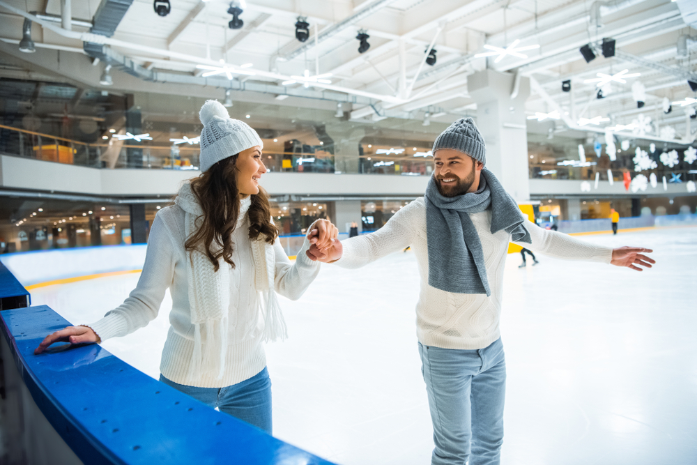 Couple ice skating in Bayswater