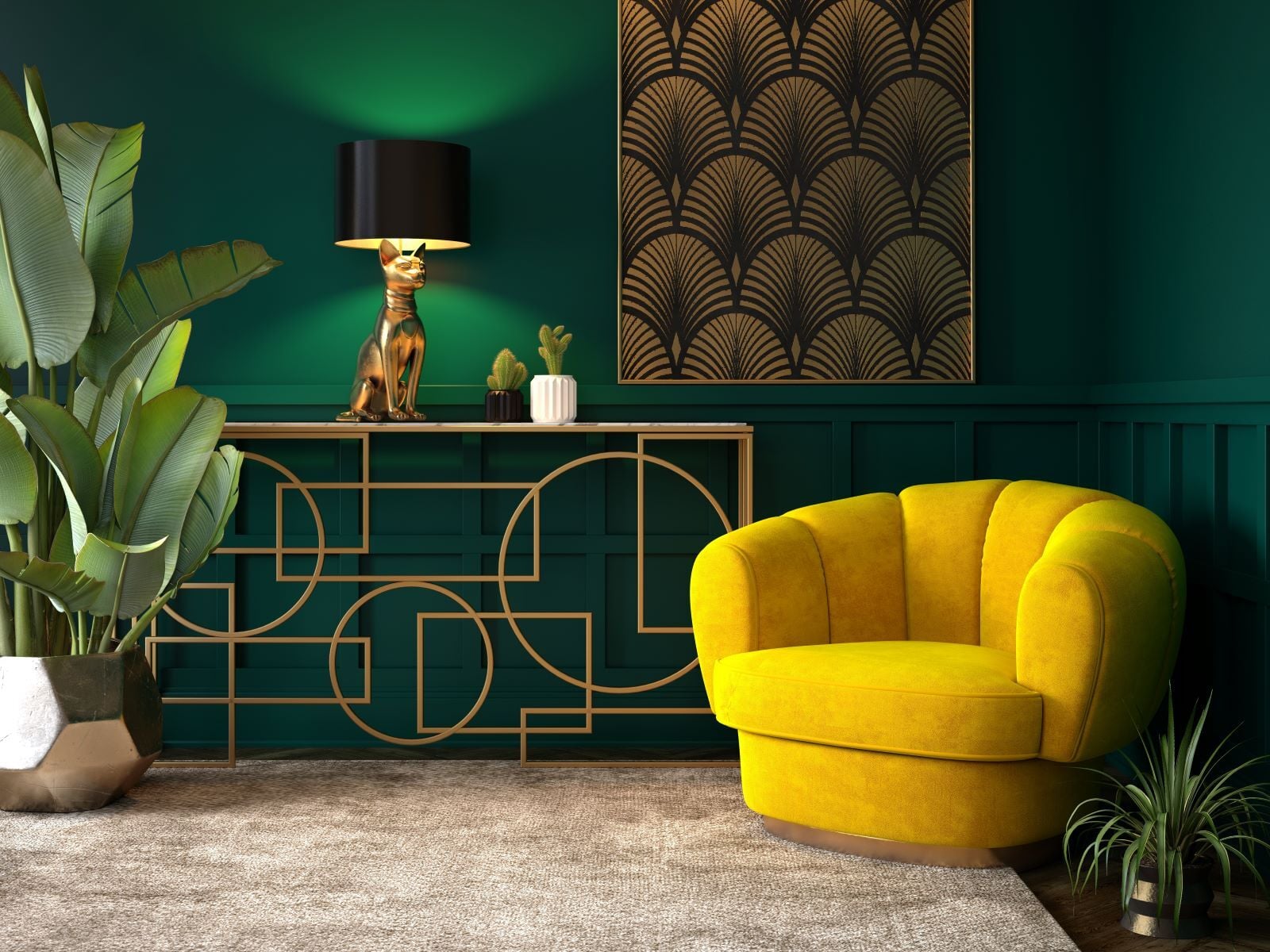 art deco living room